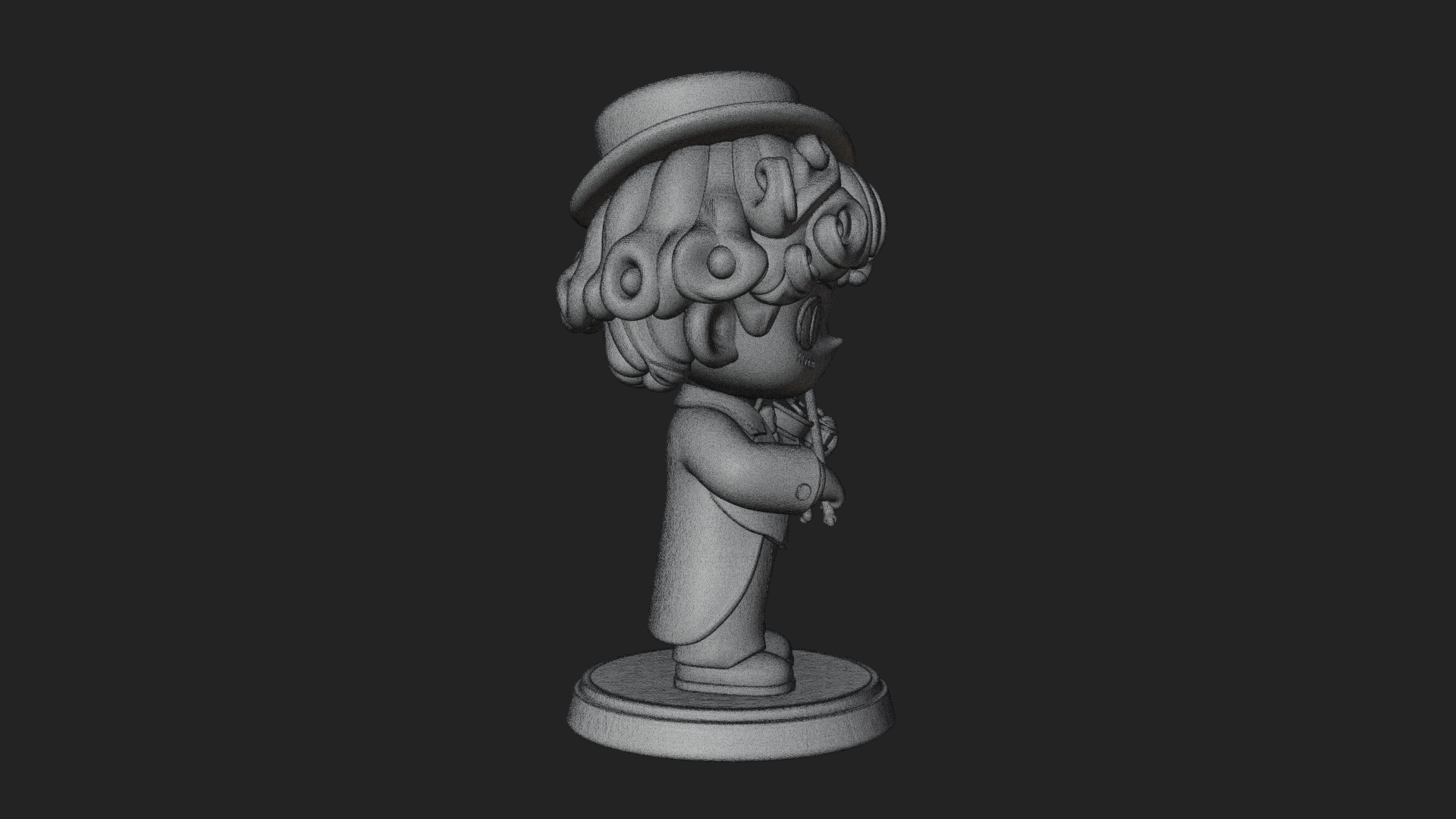Chibi Violin Player Statue Design 2 3D Print Model 3D Model