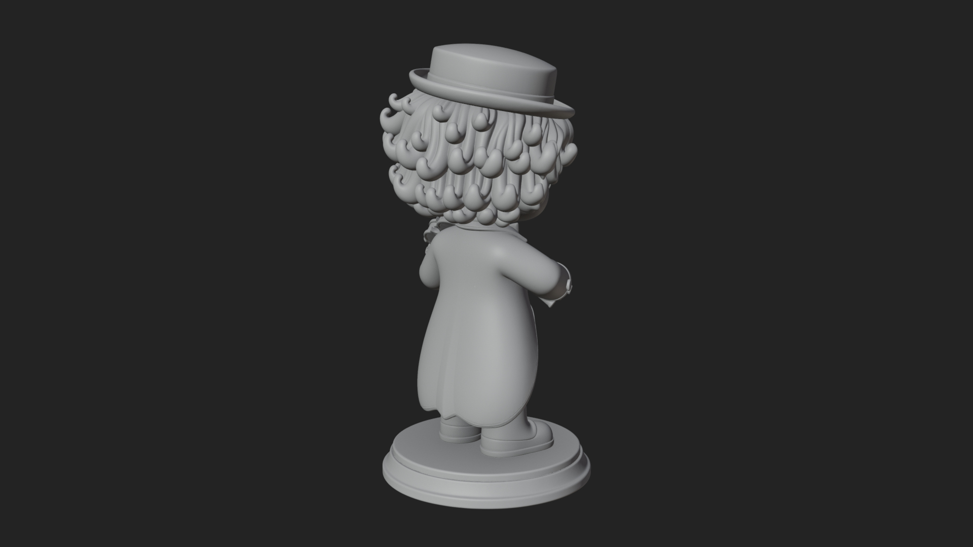 Chibi Violin Player Statue Design 3 3D Print Model 3D Model