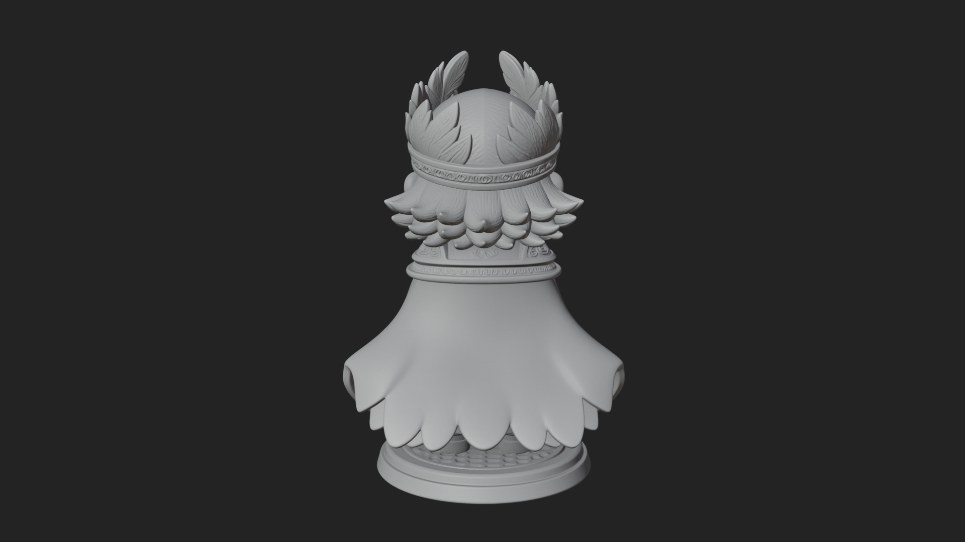Chibi Winged Helm Mage Statue Design 2 3D Print Model 3D Model
