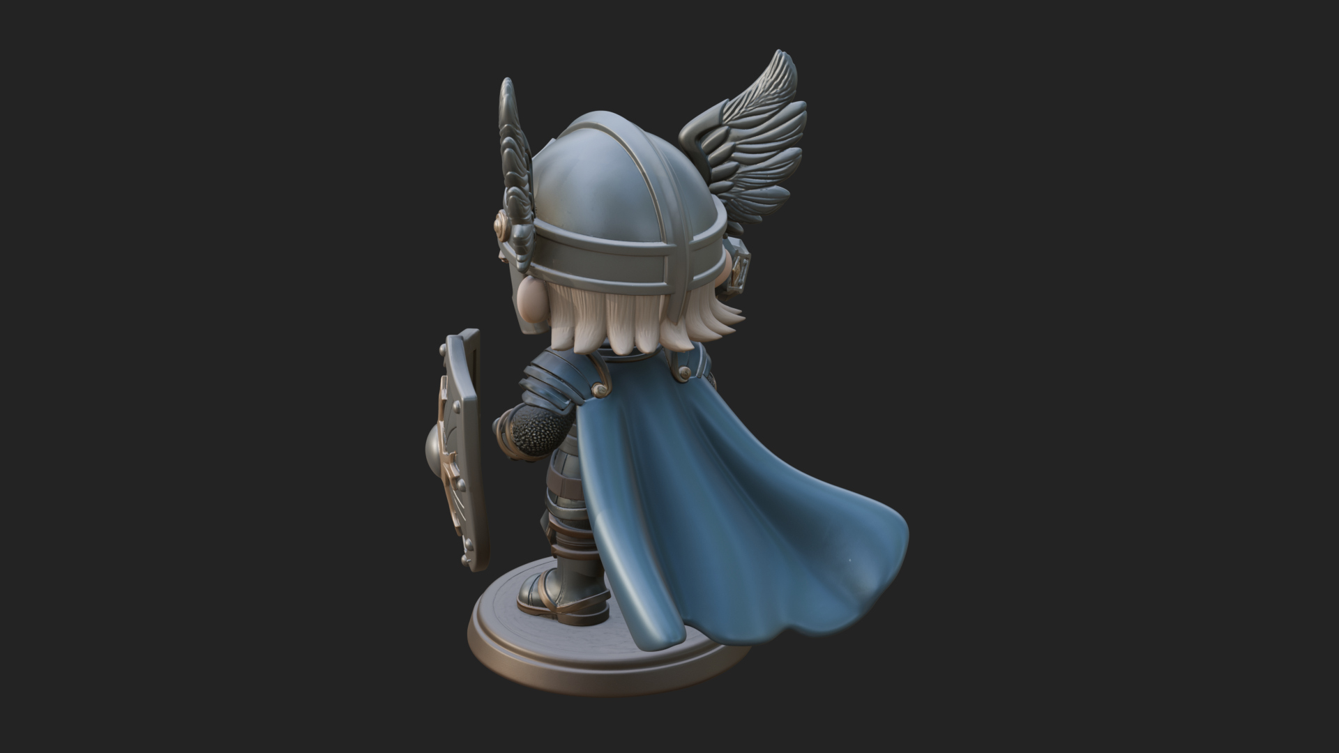 Chibi Winged Helm Paladin Statue Design 1 3D Print Model 3D Model
