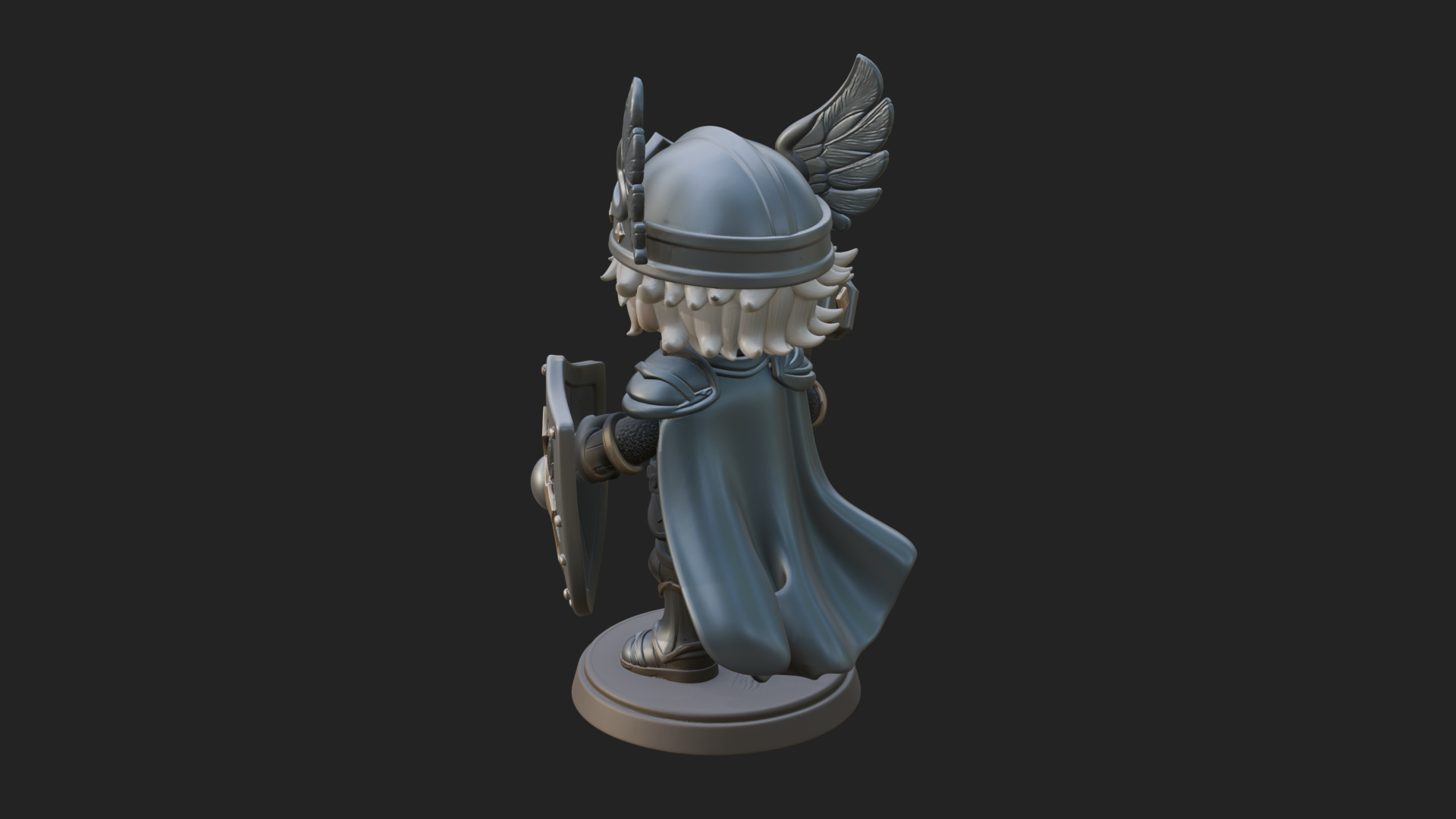 Chibi Winged Helm Paladin Statue Design 2 3D Print Model 3D Model