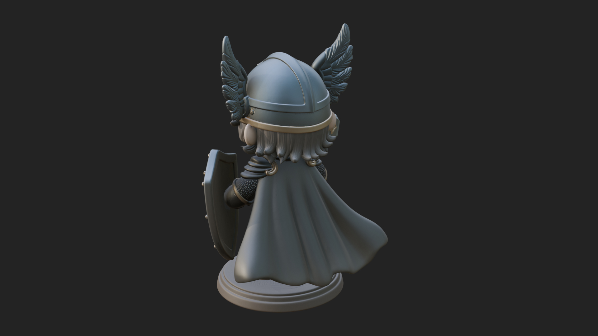 Chibi Winged Helm Paladin Statue Design 3 3D Print Model 3D Model