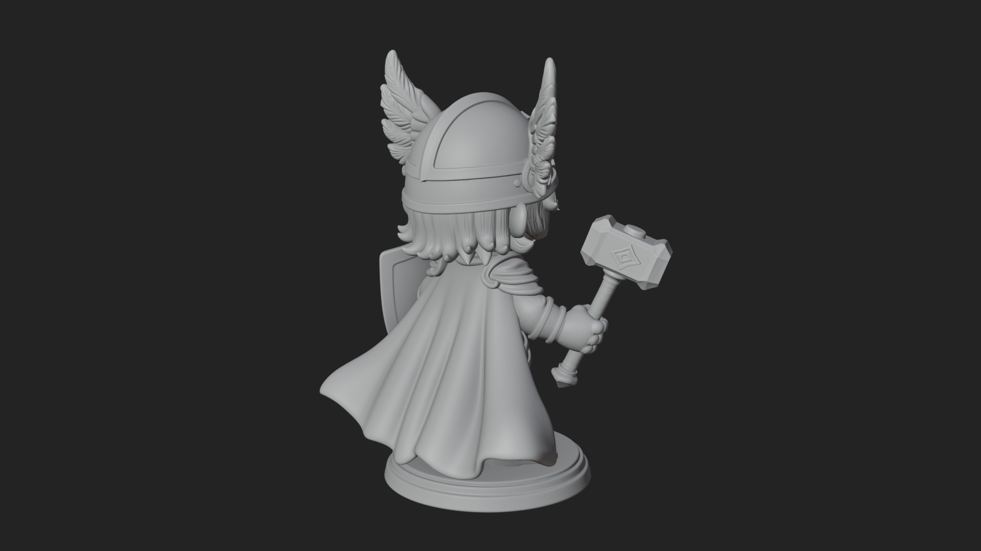 Chibi Winged Helm Paladin Statue Design 3 3D Print Model 3D Model