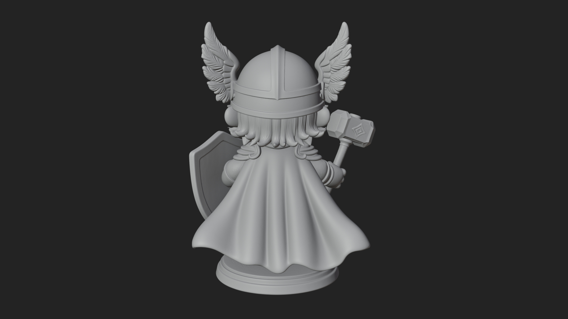 Chibi Winged Helm Paladin Statue Design 3 3D Print Model 3D Model