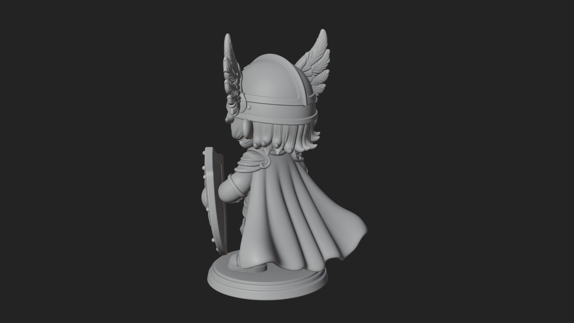 Chibi Winged Helm Paladin Statue Design 3 3D Print Model 3D Model