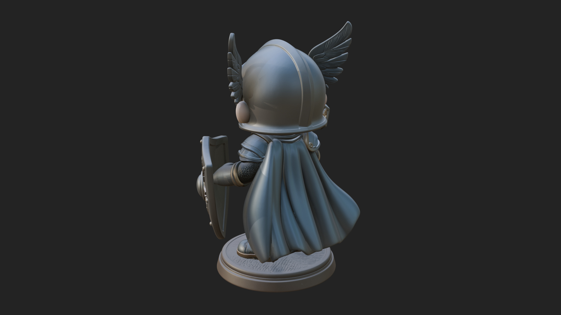 Chibi Winged Helm Paladin Statue Design 4 3D Print Model 3D Model