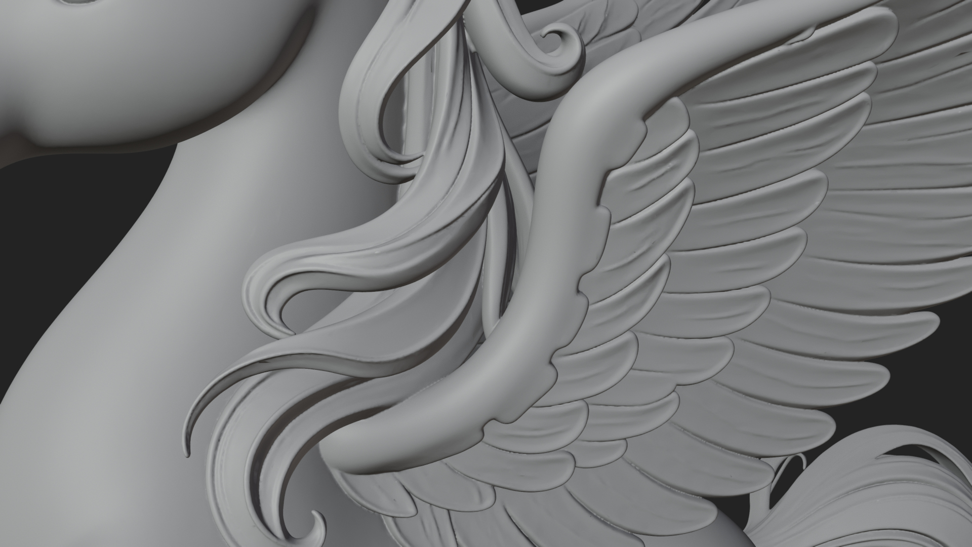 Chibi Winged Unicorn Statue Design 2 3D Print Model 3D Model