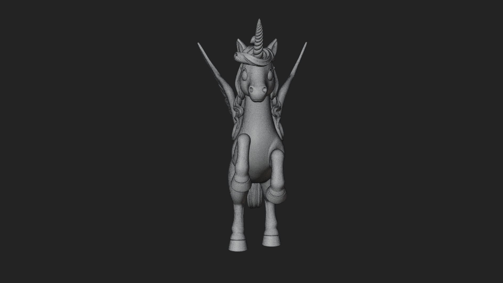 Chibi Winged Unicorn Statue Design 2 3D Print Model 3D Model