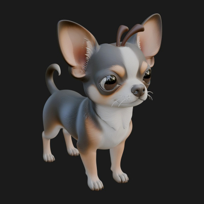 Chihuahua Dog Statue Design 1 3D Print Model