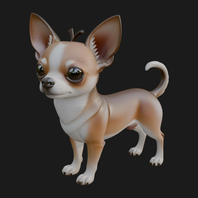 Chihuahua Dog Statue Design 2 3D Print Model