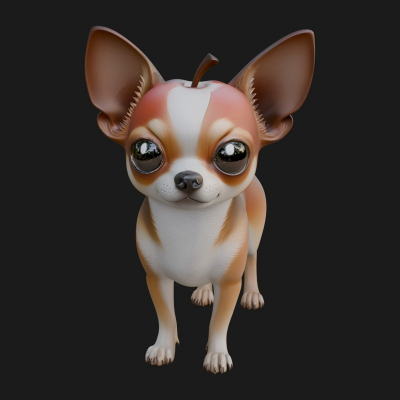 Chihuahua Dog Statue Design 3 3D Print Model