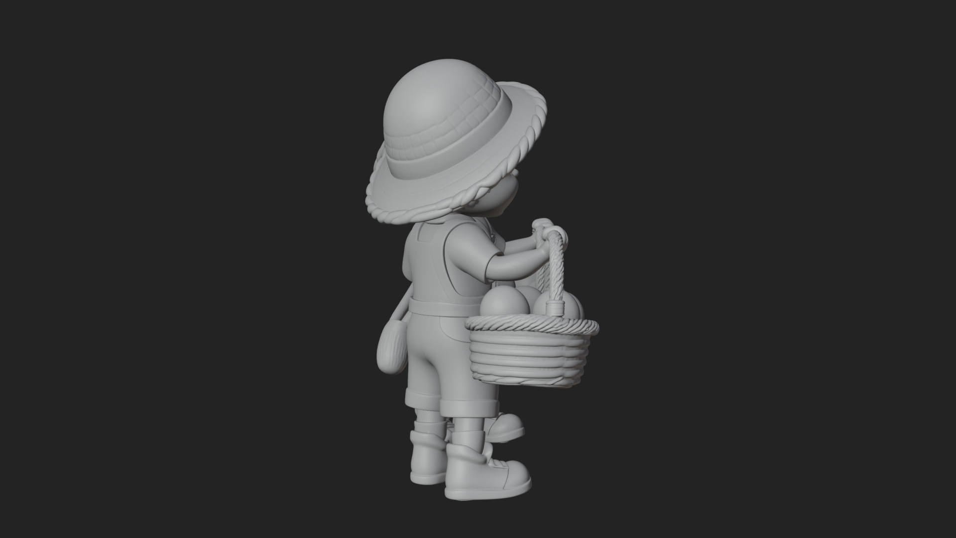 Children with Egg Baskets Statue Design 1 3D Print Model 3D Model