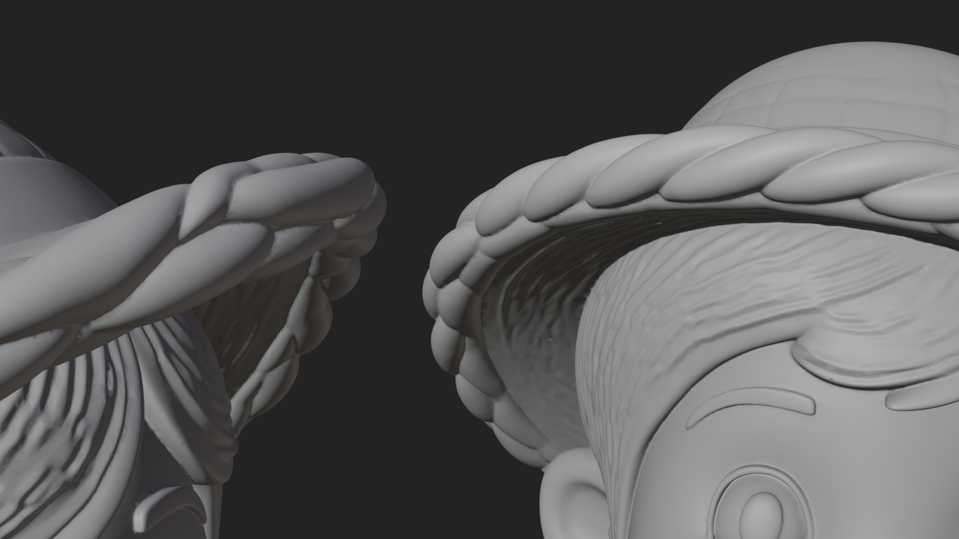 Children with Egg Baskets Statue Design 1 3D Print Model 3D Model