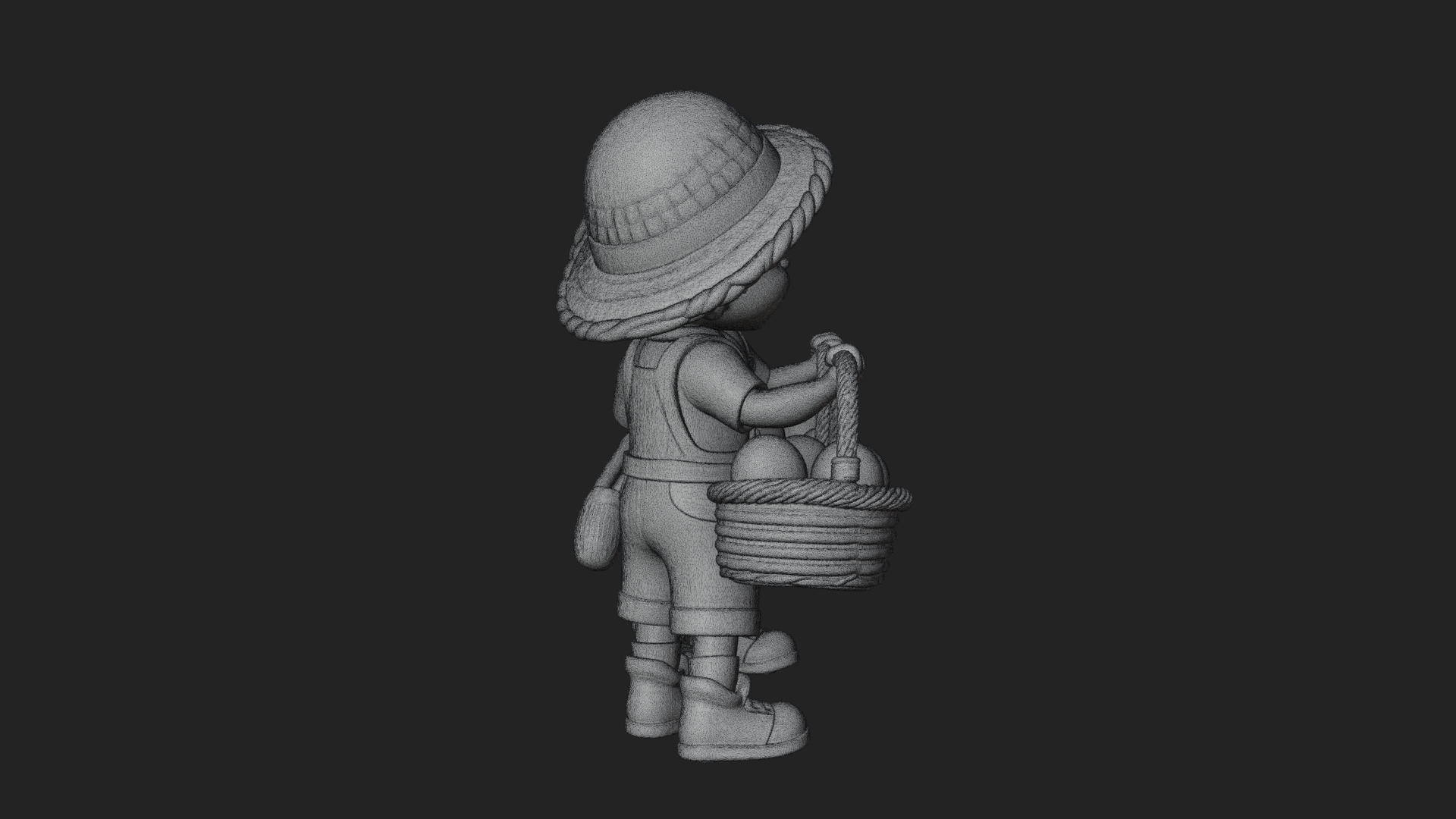 Children with Egg Baskets Statue Design 1 3D Print Model 3D Model