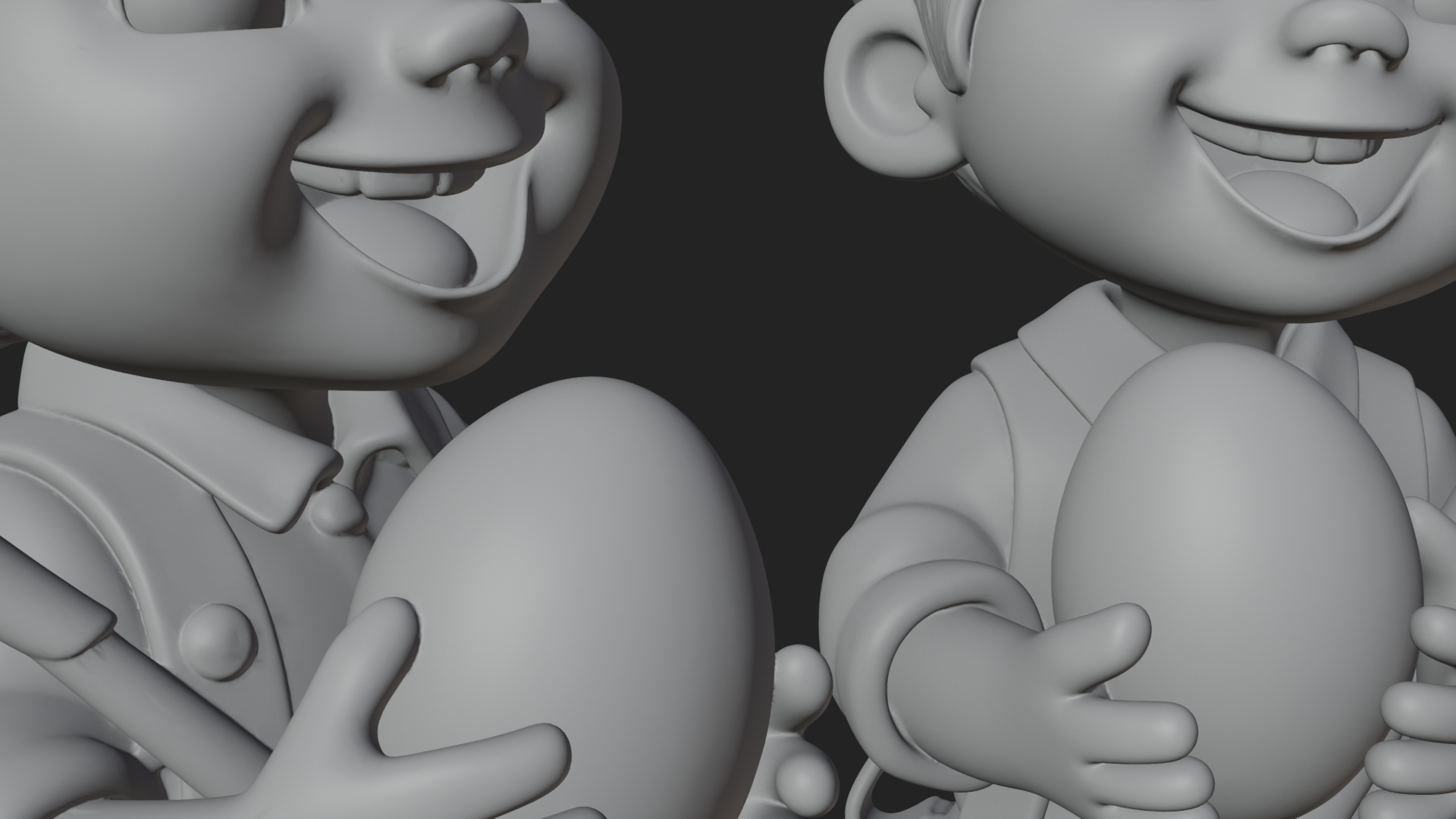 Children with Egg Baskets Statue Design 2 3D Print Model 3D Model