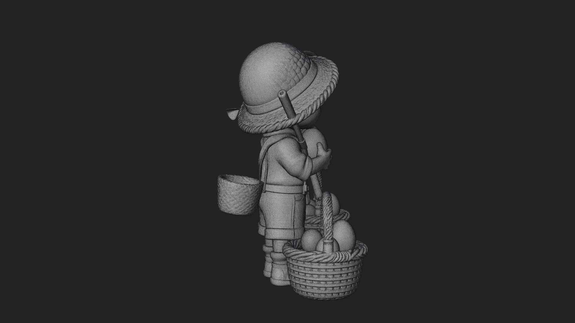 Children with Egg Baskets Statue Design 2 3D Print Model 3D Model