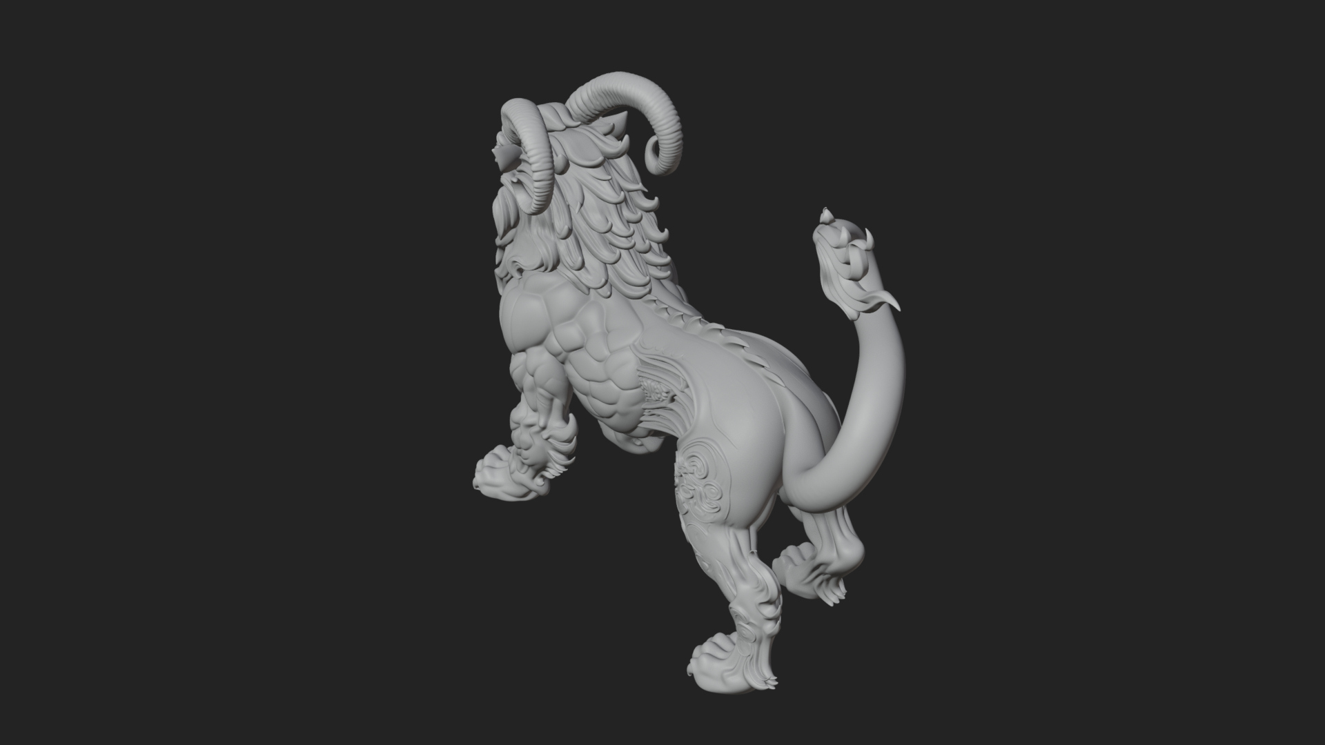 Chimera Mythical Beast Statue Design 10 3D Print Model 3D Model