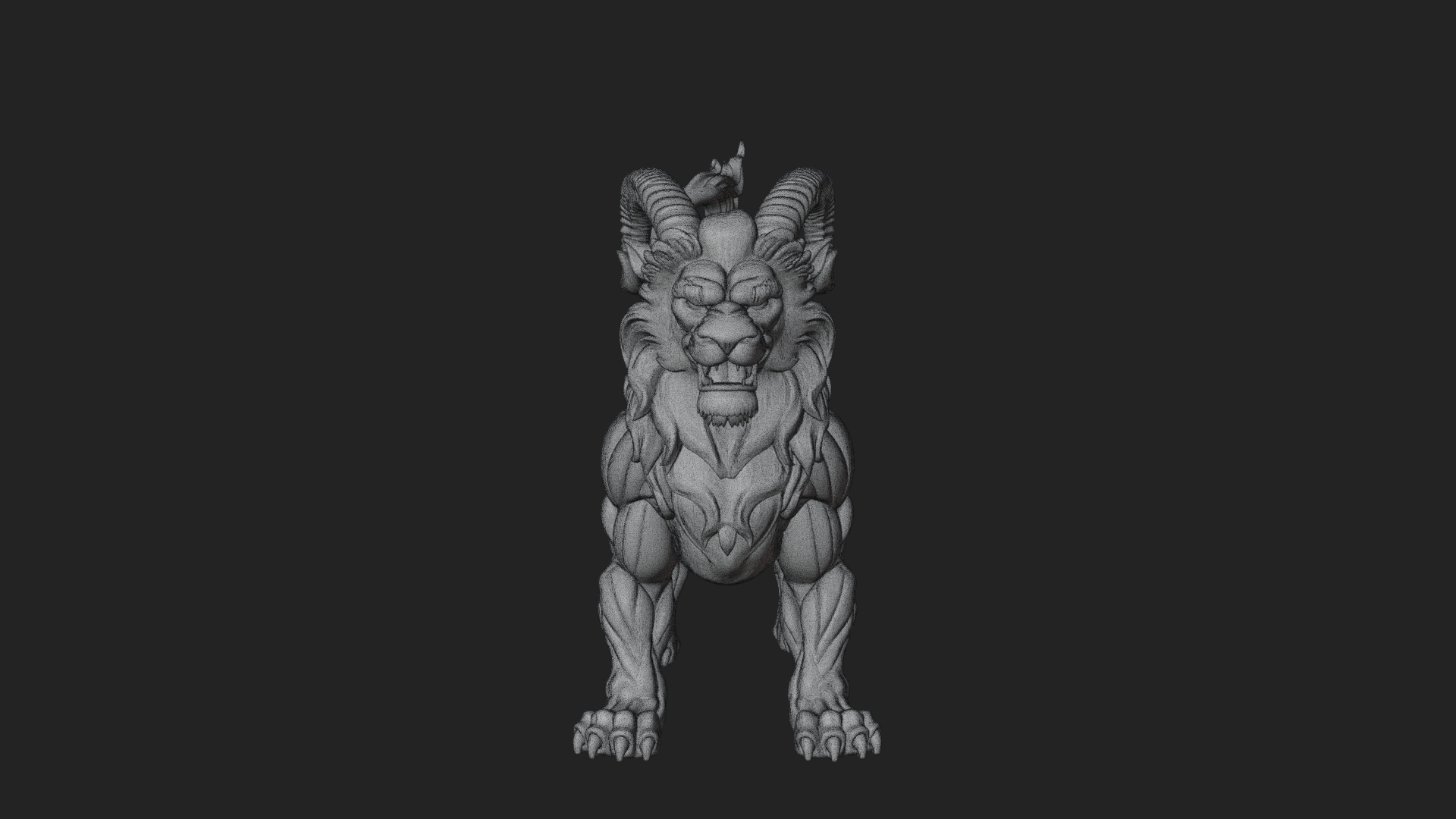 Chimera Mythical Beast Statue Design 10 3D Print Model 3D Model