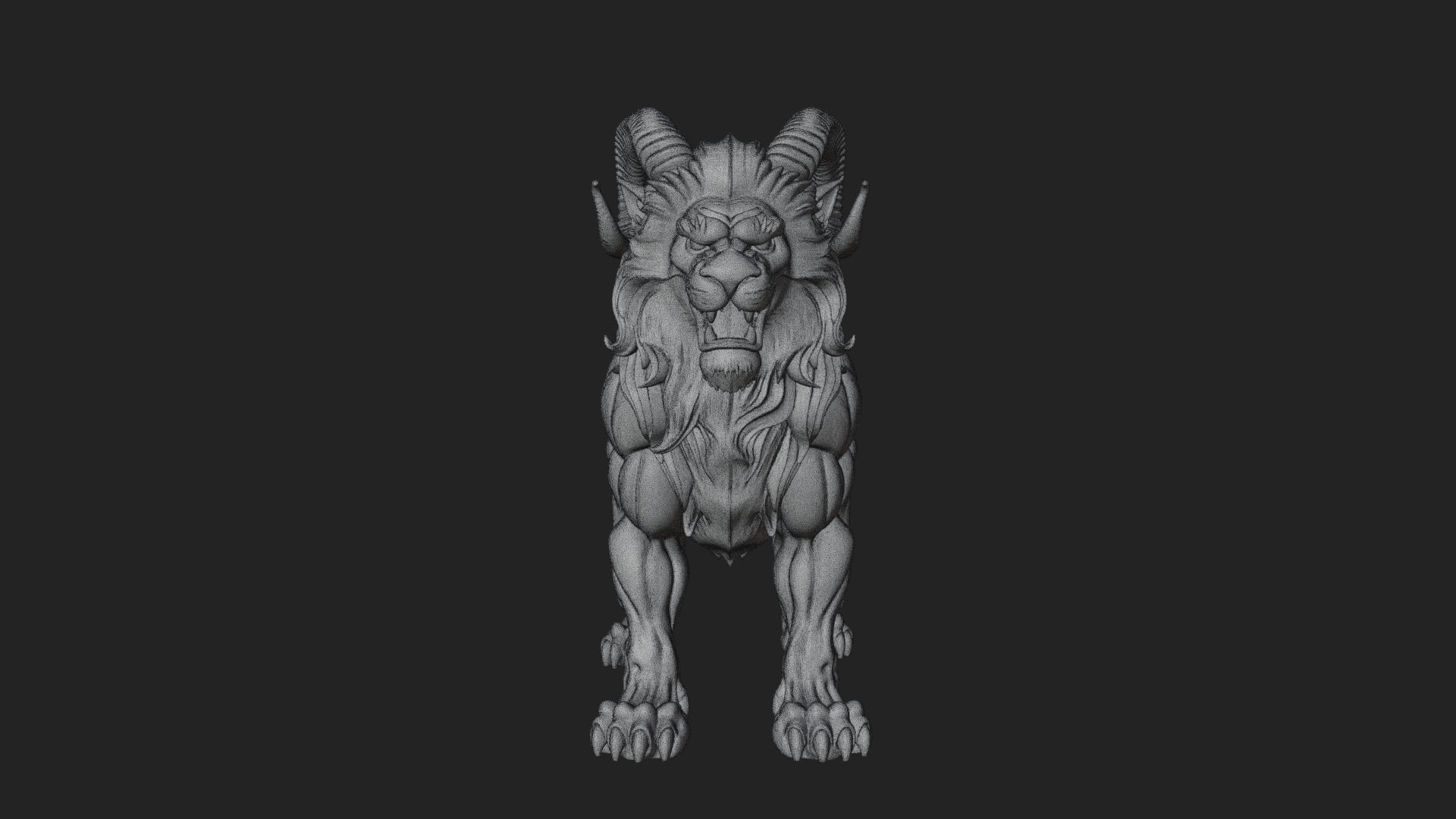 Chimera Mythical Beast Statue Design 11 3D Print Model 3D Model