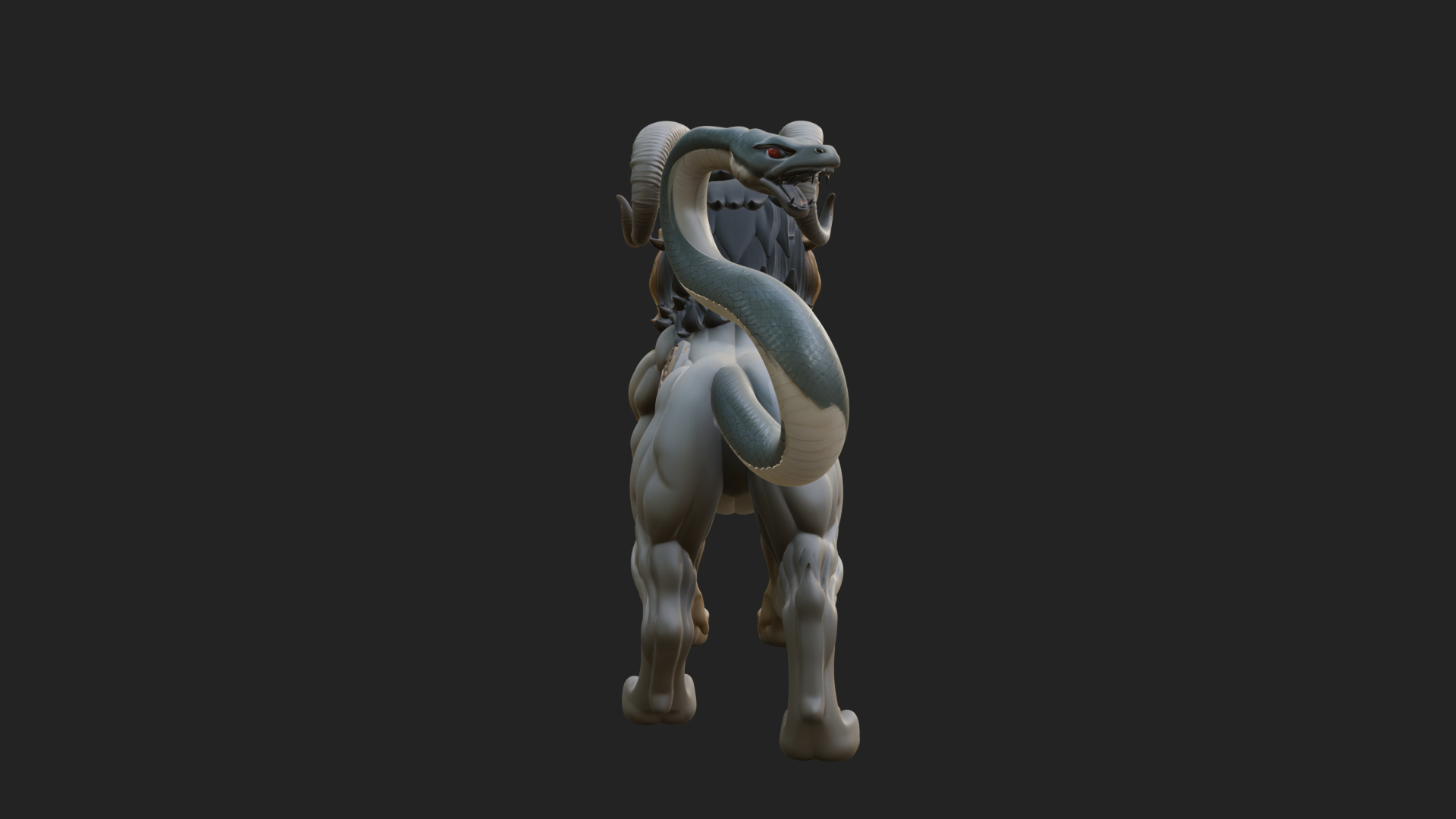 Chimera Mythical Beast Statue Design 12 3D Print Model 3D Model