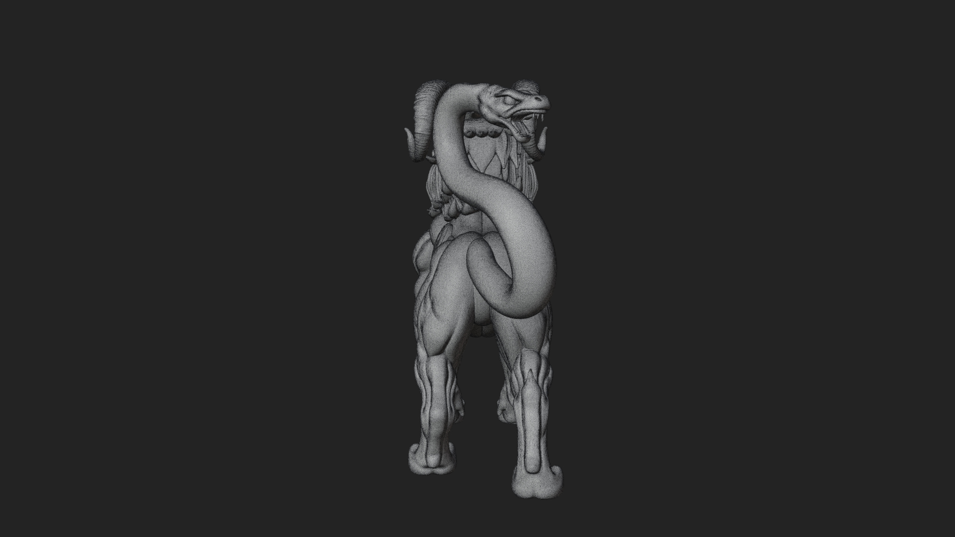 Chimera Mythical Beast Statue Design 12 3D Print Model 3D Model
