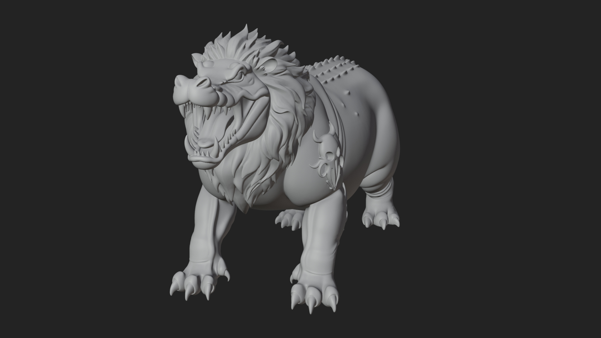 Chimera Mythical Beast Statue Design 13 3D Print Model 3D Model