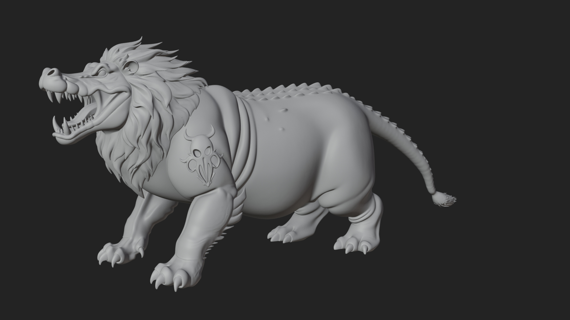 Chimera Mythical Beast Statue Design 13 3D Print Model 3D Model