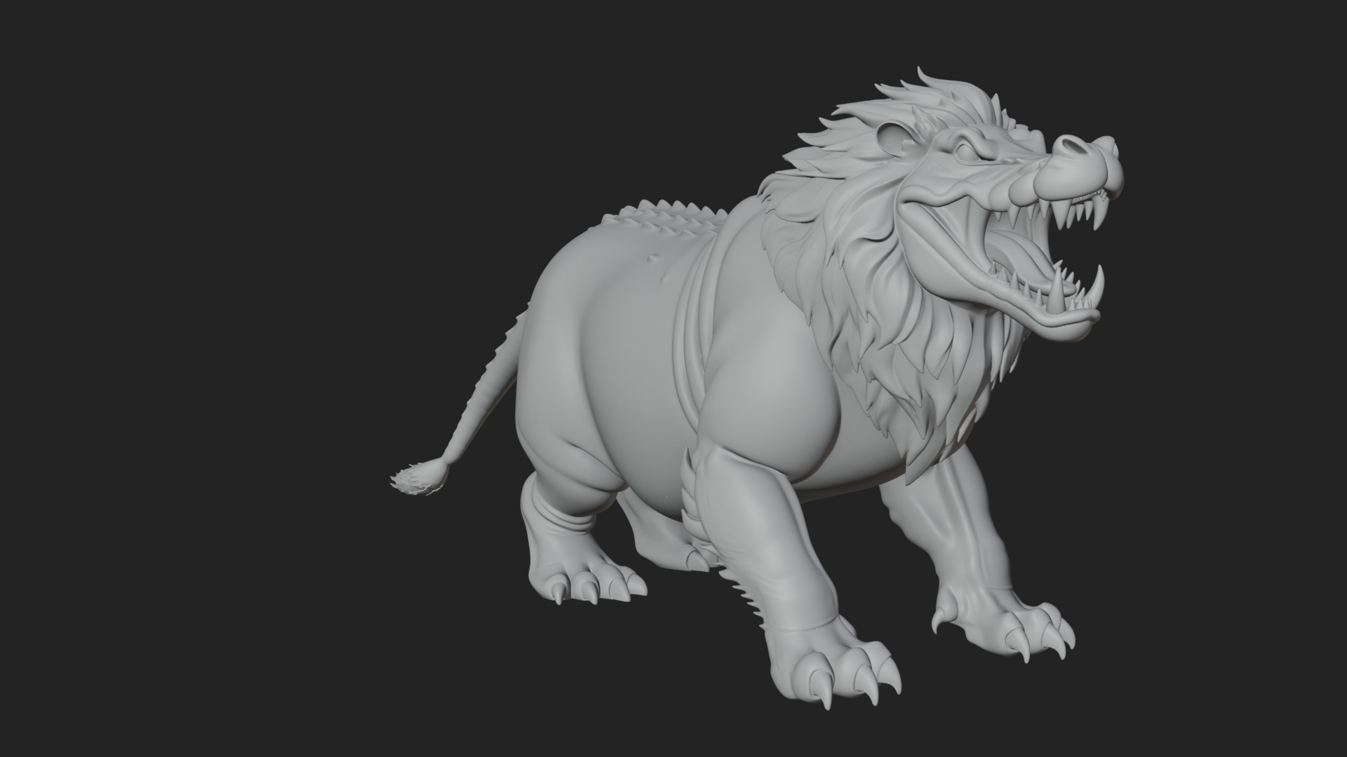 Chimera Mythical Beast Statue Design 13 3D Print Model 3D Model