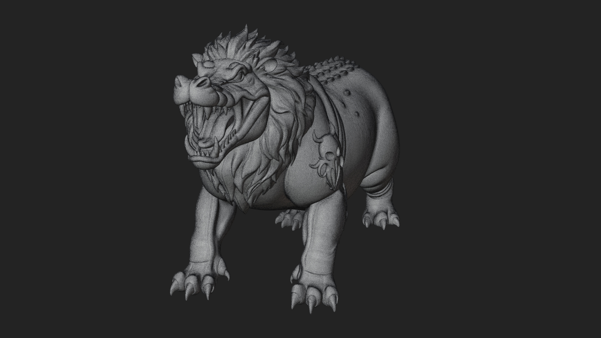 Chimera Mythical Beast Statue Design 13 3D Print Model 3D Model