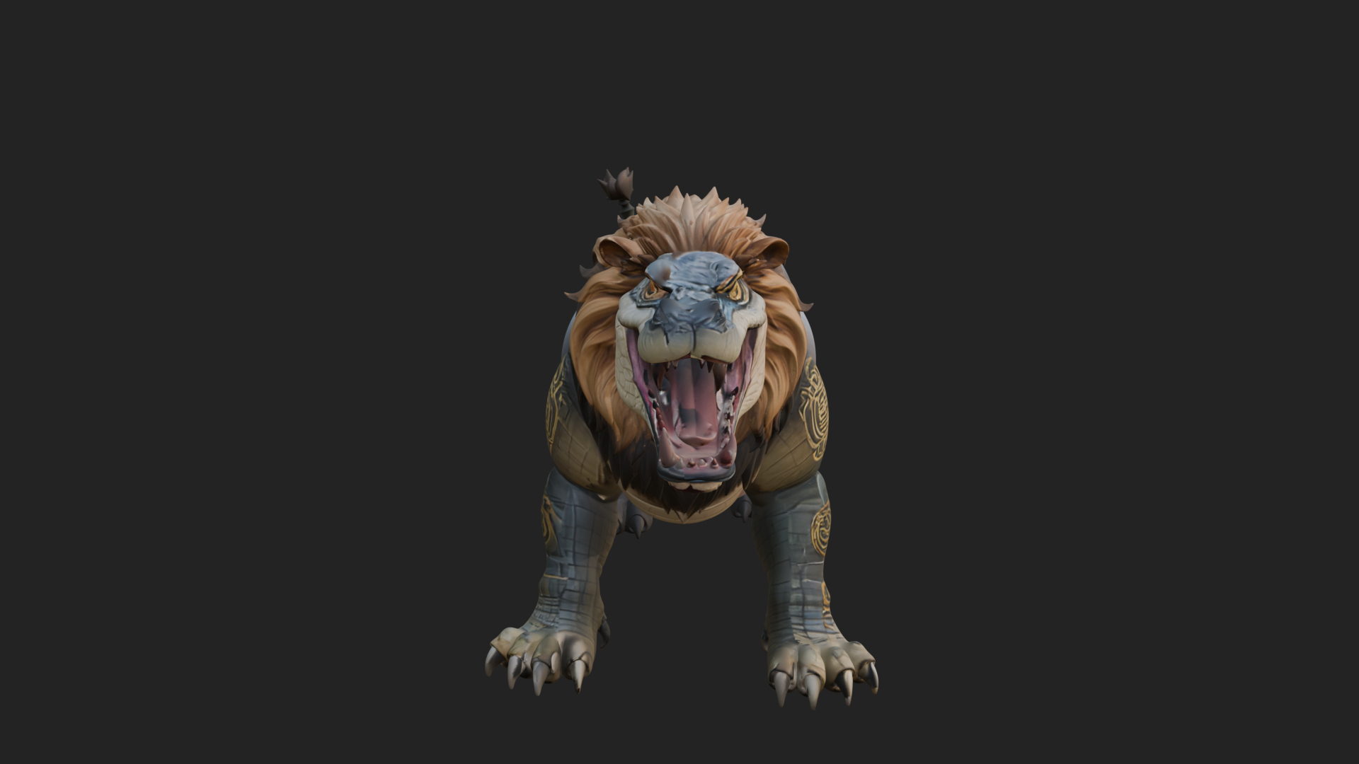 Chimera Mythical Beast Statue Design 14 3D Print Model 3D Model