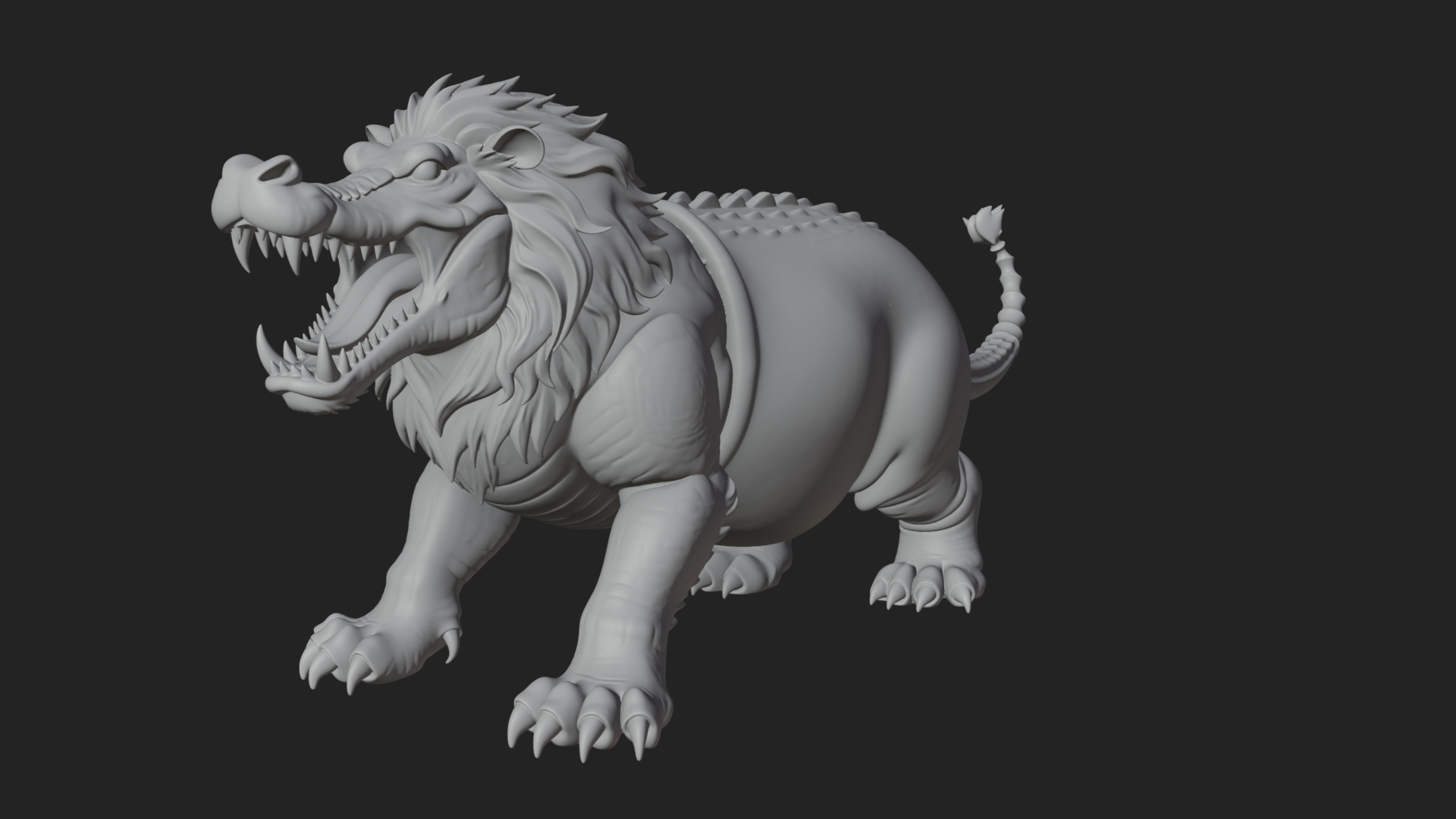 Chimera Mythical Beast Statue Design 14 3D Print Model 3D Model