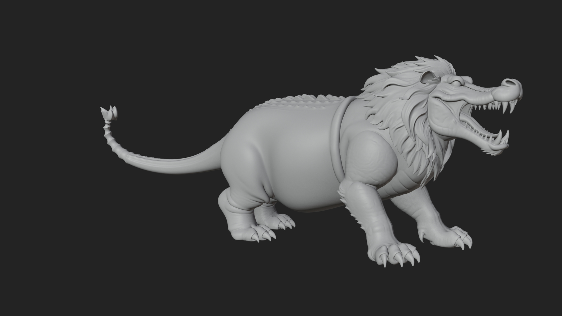 Chimera Mythical Beast Statue Design 14 3D Print Model 3D Model