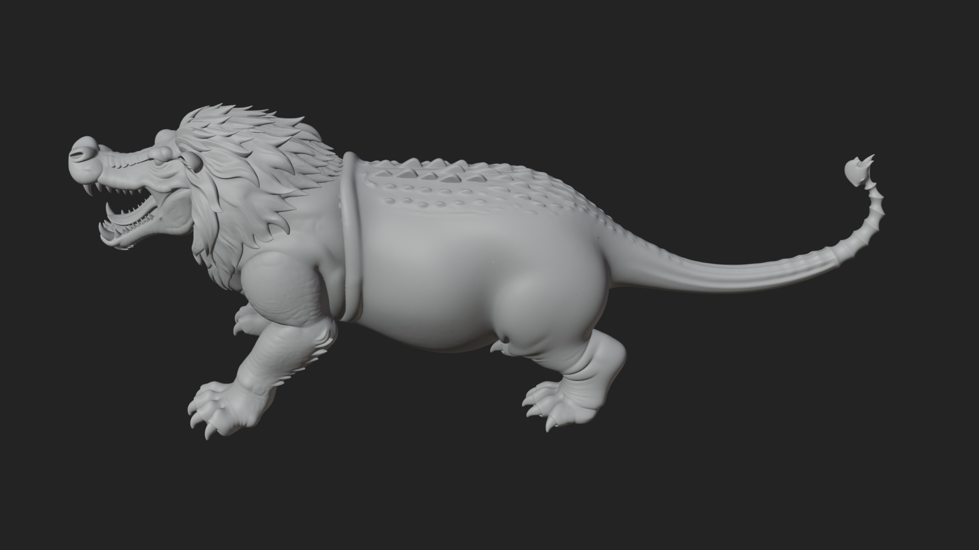 Chimera Mythical Beast Statue Design 14 3D Print Model 3D Model