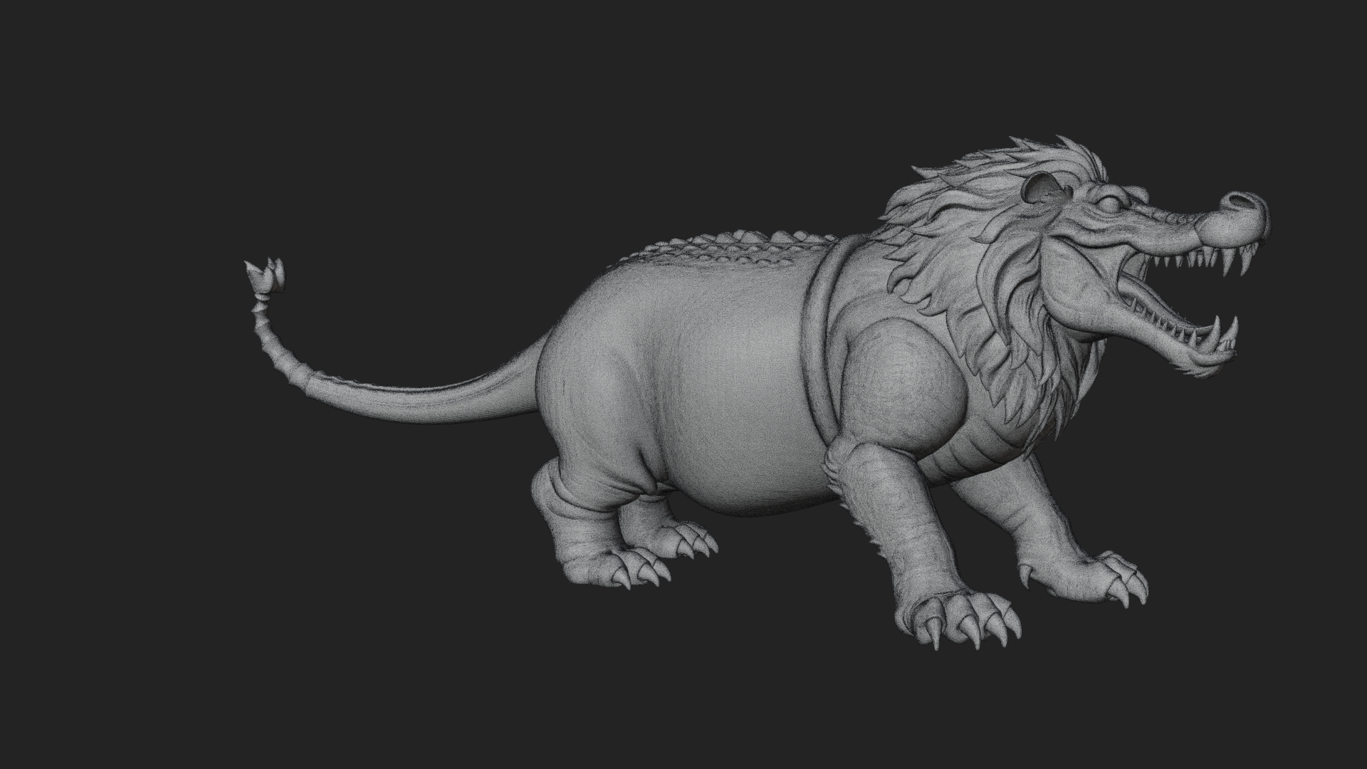 Chimera Mythical Beast Statue Design 14 3D Print Model 3D Model