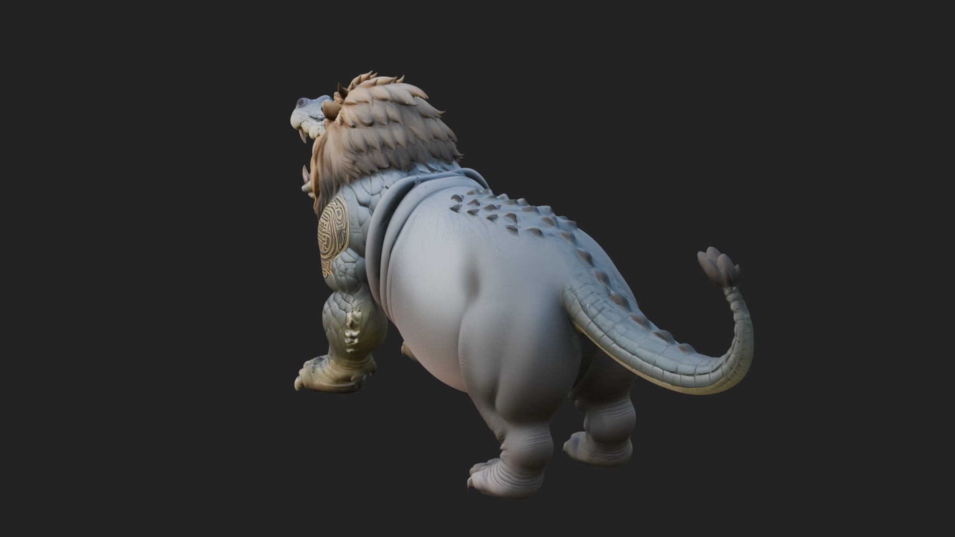 Chimera Mythical Beast Statue Design 15 3D Print Model 3D Model