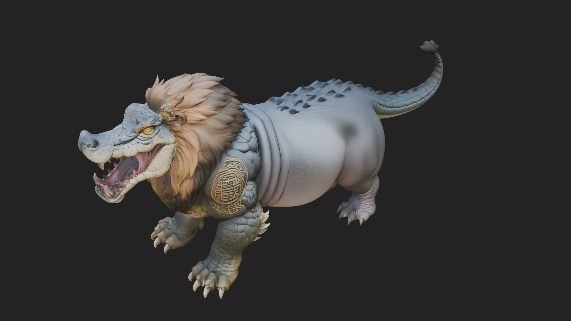 Chimera Mythical Beast Statue Design 15 3D Print Model 3D Model