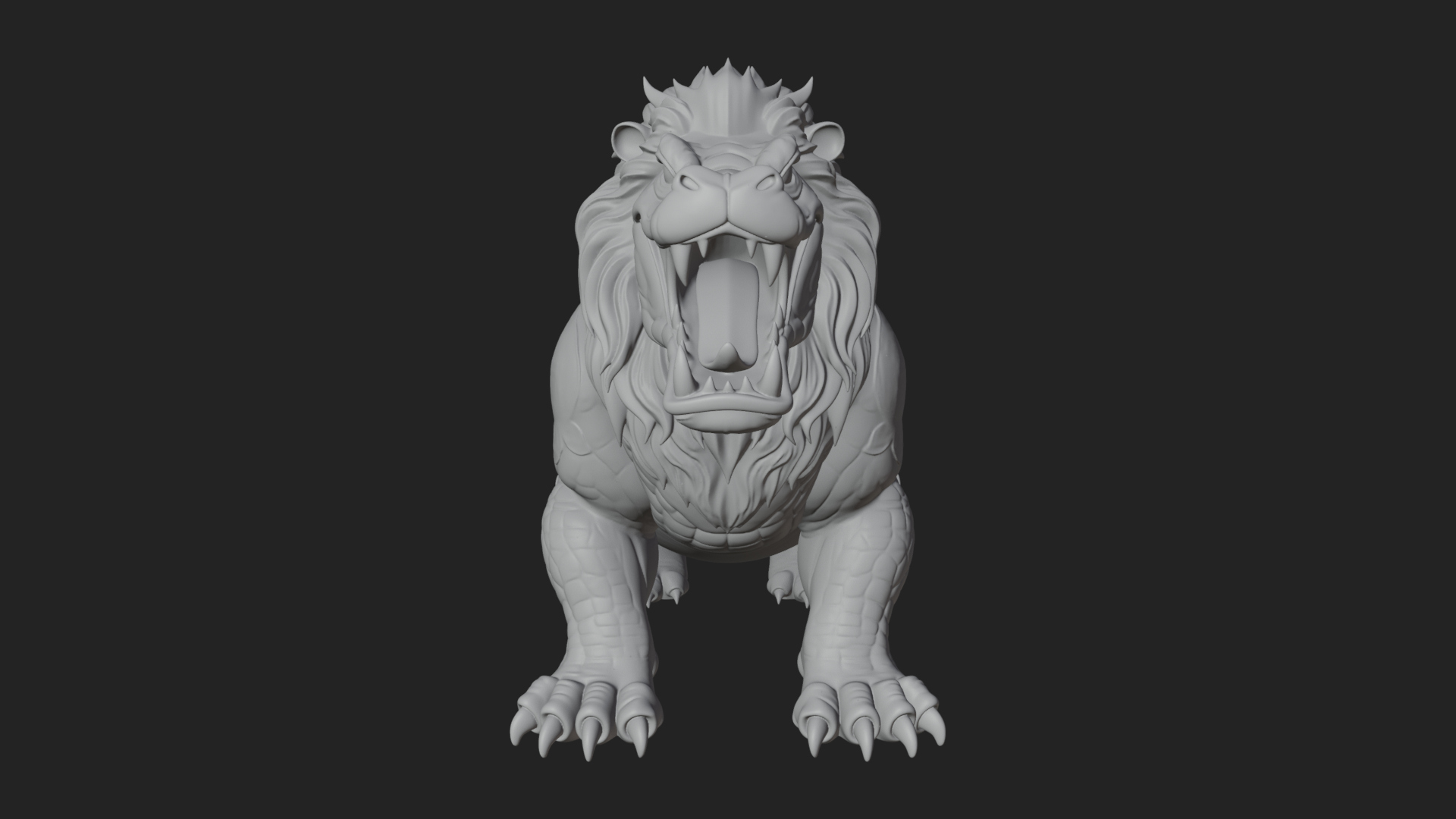 Chimera Mythical Beast Statue Design 15 3D Print Model 3D Model