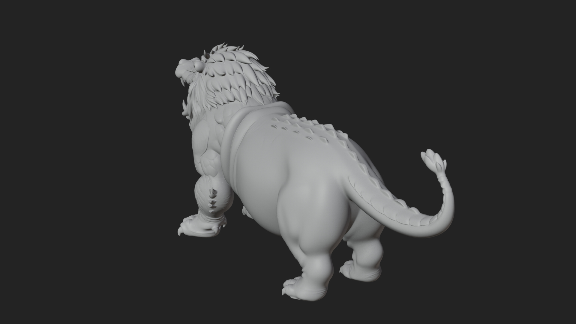 Chimera Mythical Beast Statue Design 15 3D Print Model 3D Model