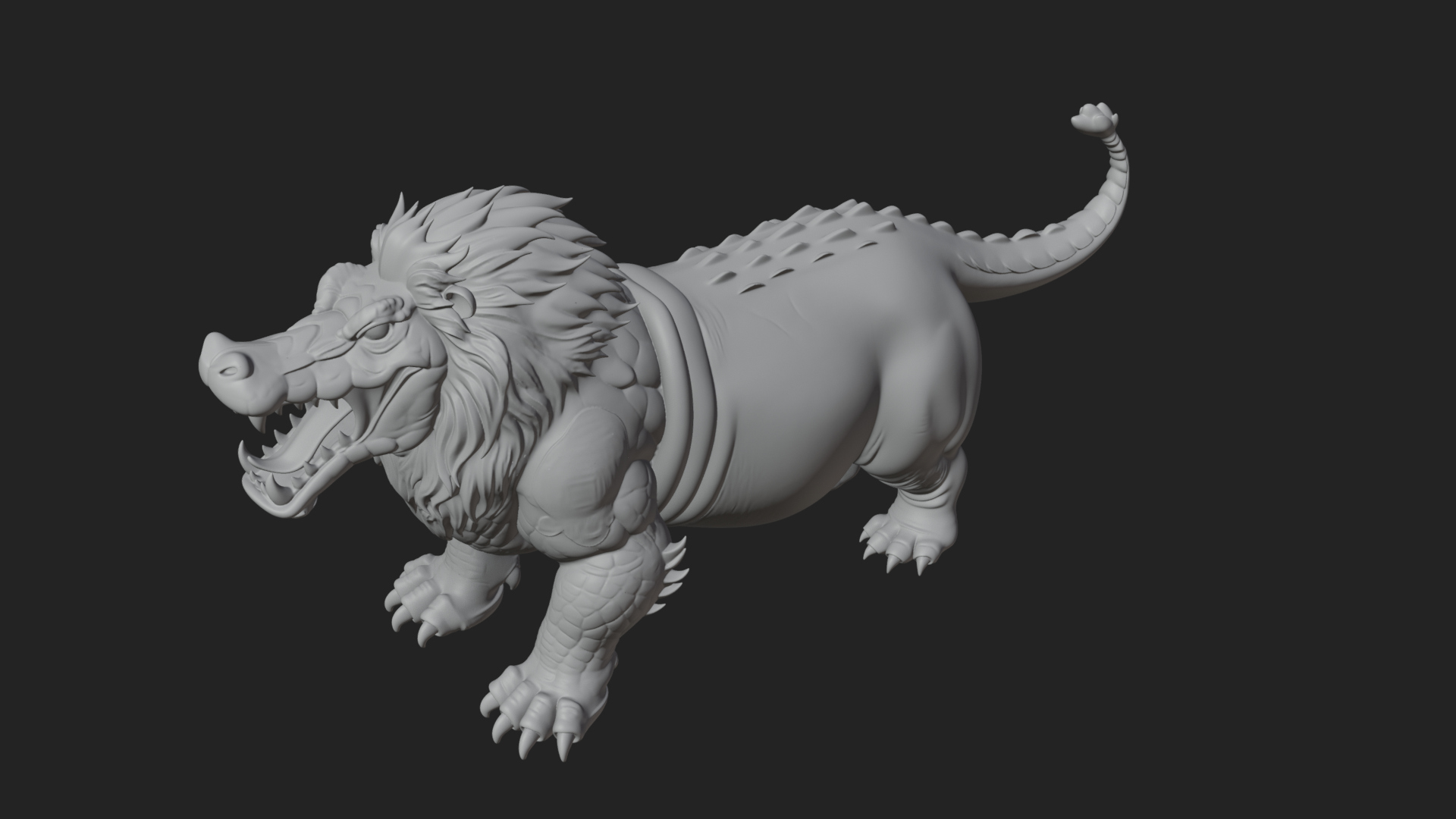 Chimera Mythical Beast Statue Design 15 3D Print Model 3D Model