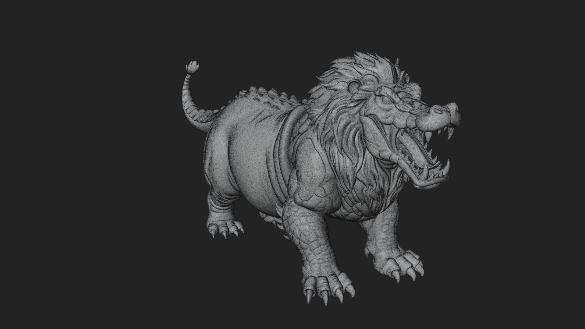 Chimera Mythical Beast Statue Design 15 3D Print Model 3D Model
