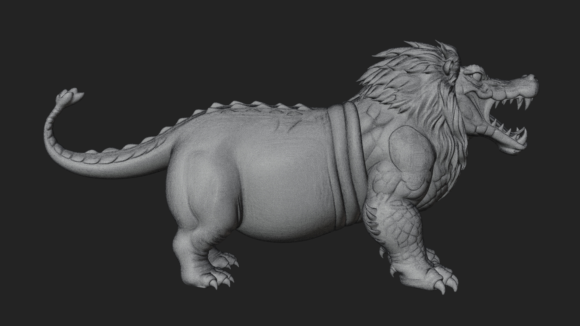 Chimera Mythical Beast Statue Design 15 3D Print Model 3D Model
