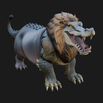 Chimera Mythical Beast Statue Design 15 3D Print Model