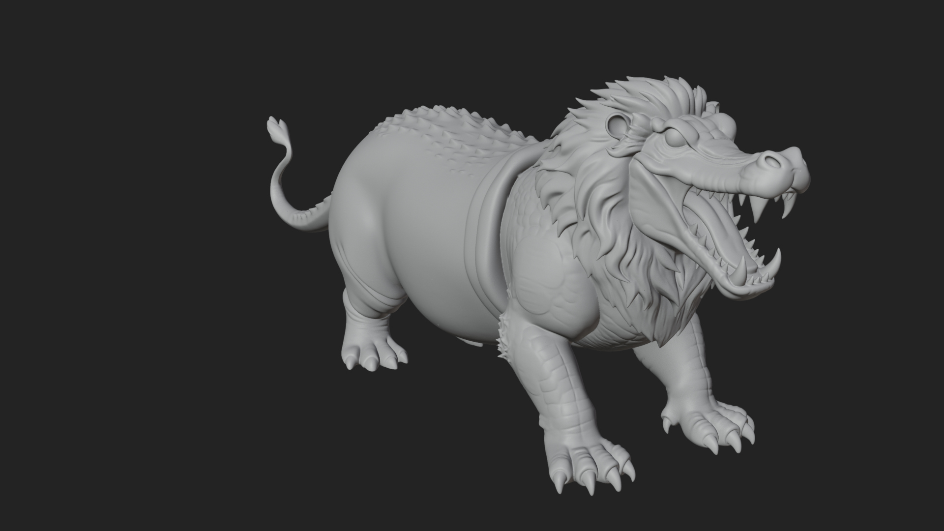 Chimera Mythical Beast Statue Design 16 3D Print Model 3D Model