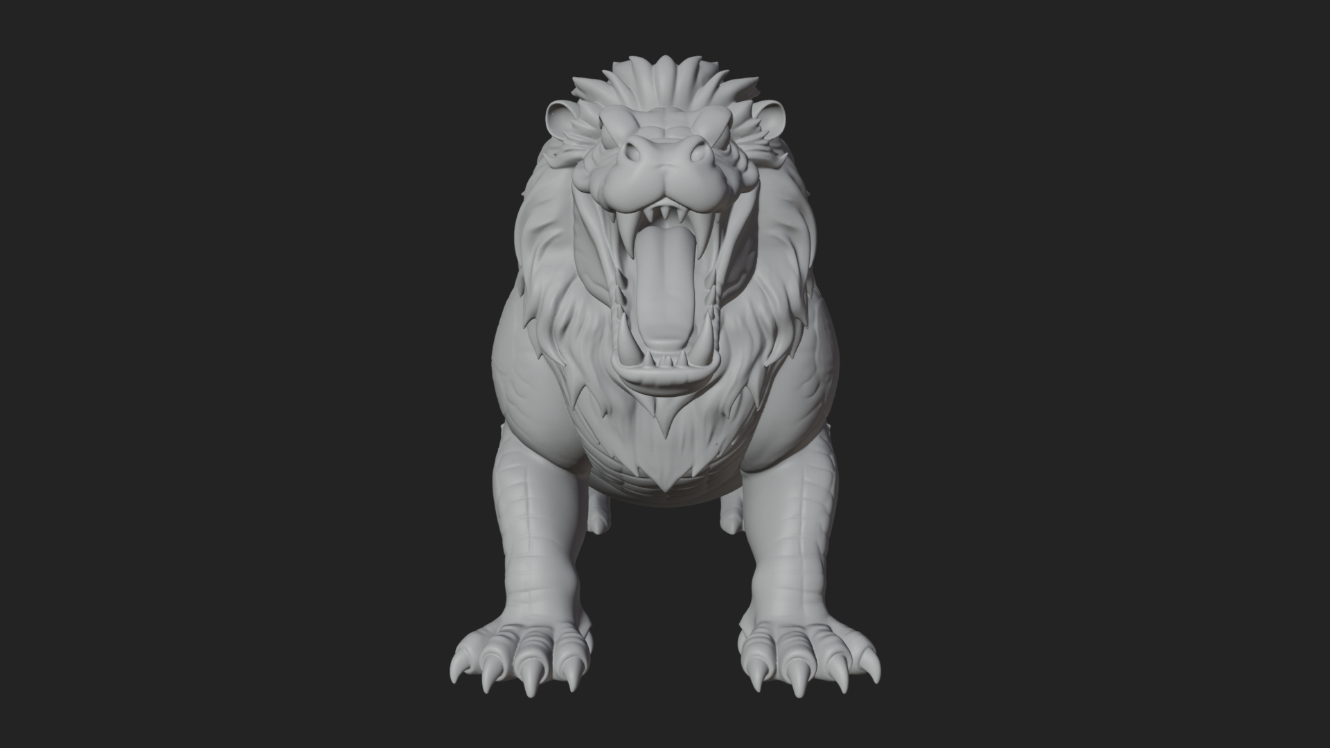 Chimera Mythical Beast Statue Design 16 3D Print Model 3D Model
