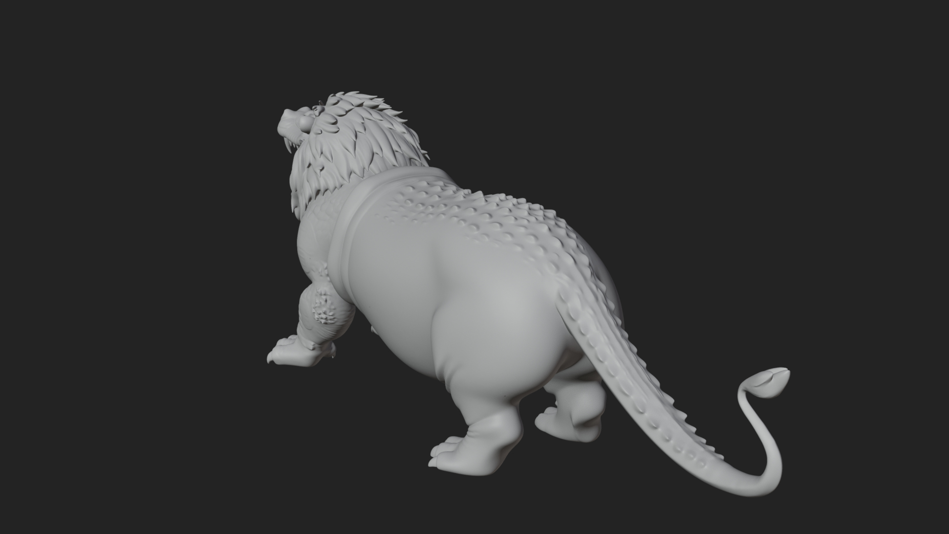 Chimera Mythical Beast Statue Design 16 3D Print Model 3D Model