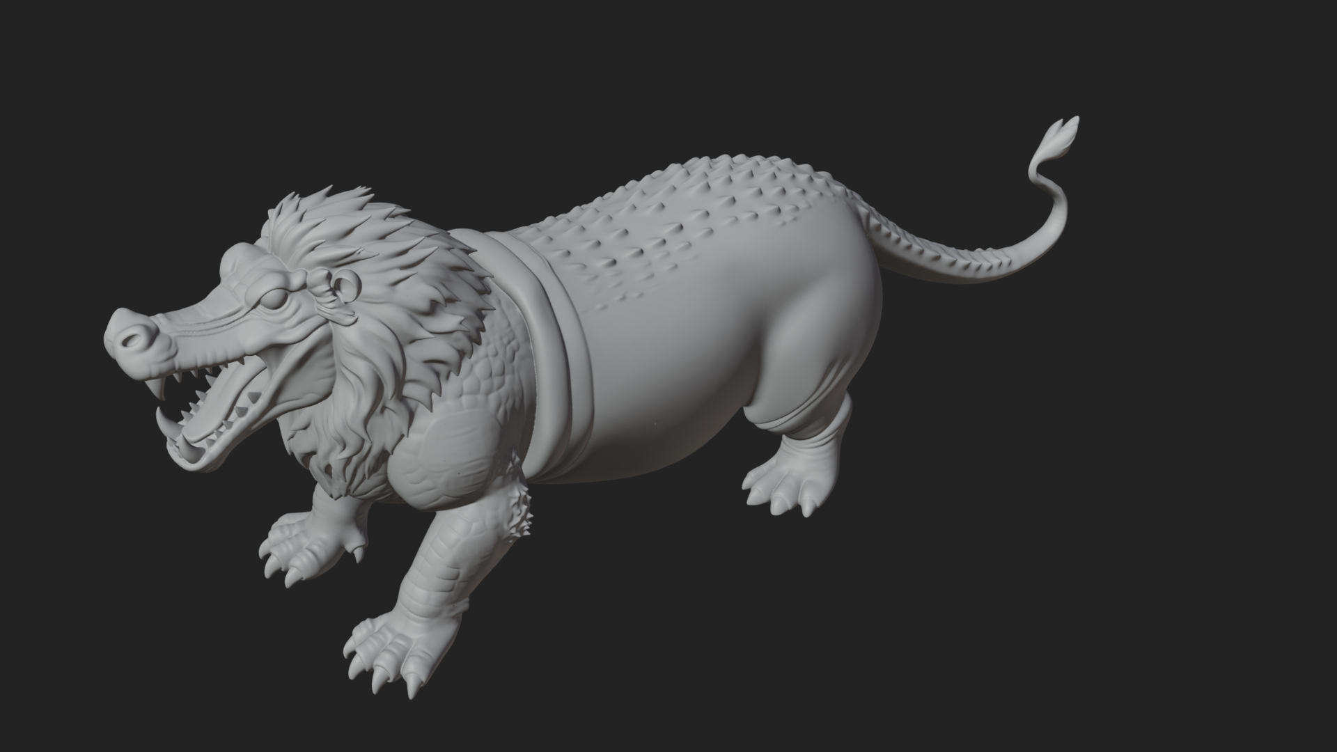 Chimera Mythical Beast Statue Design 16 3D Print Model 3D Model