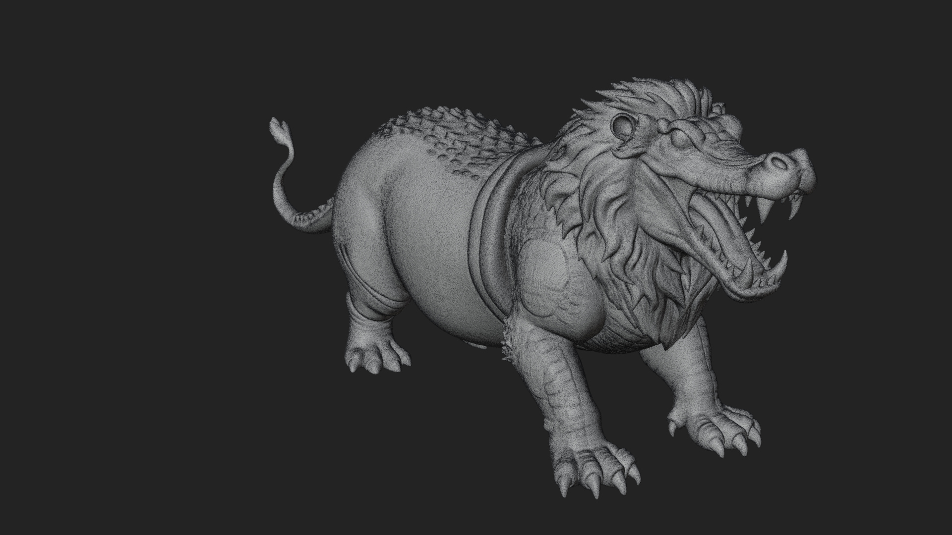 Chimera Mythical Beast Statue Design 16 3D Print Model 3D Model
