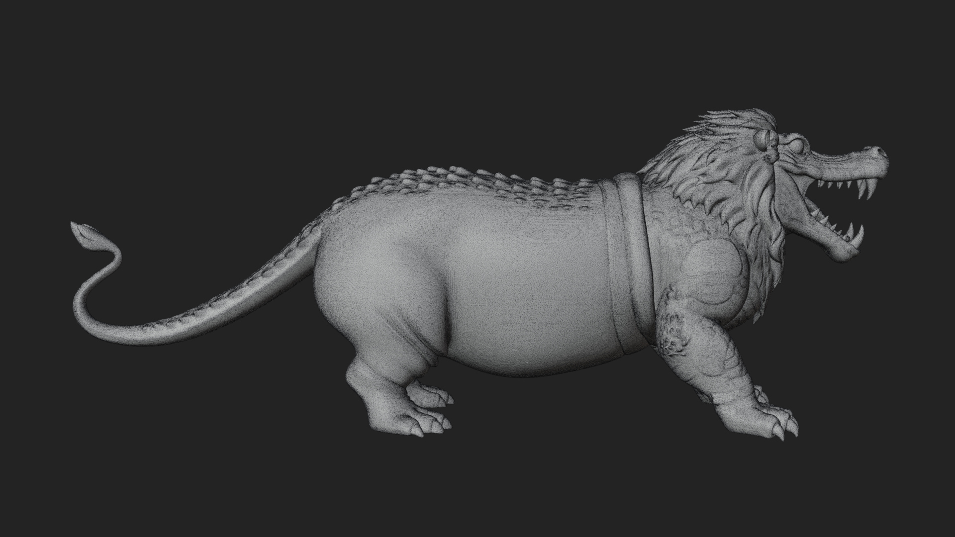 Chimera Mythical Beast Statue Design 16 3D Print Model 3D Model