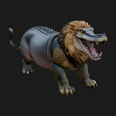 Chimera Mythical Beast Statue Design 16 3D Print Model