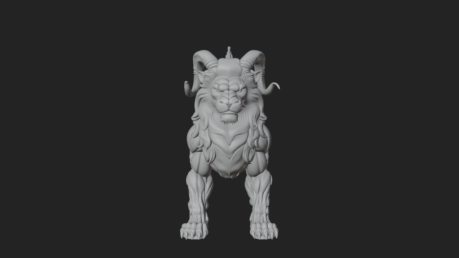 Chimera Mythical Beast Statue Design 5 3D Print Model 3D Model